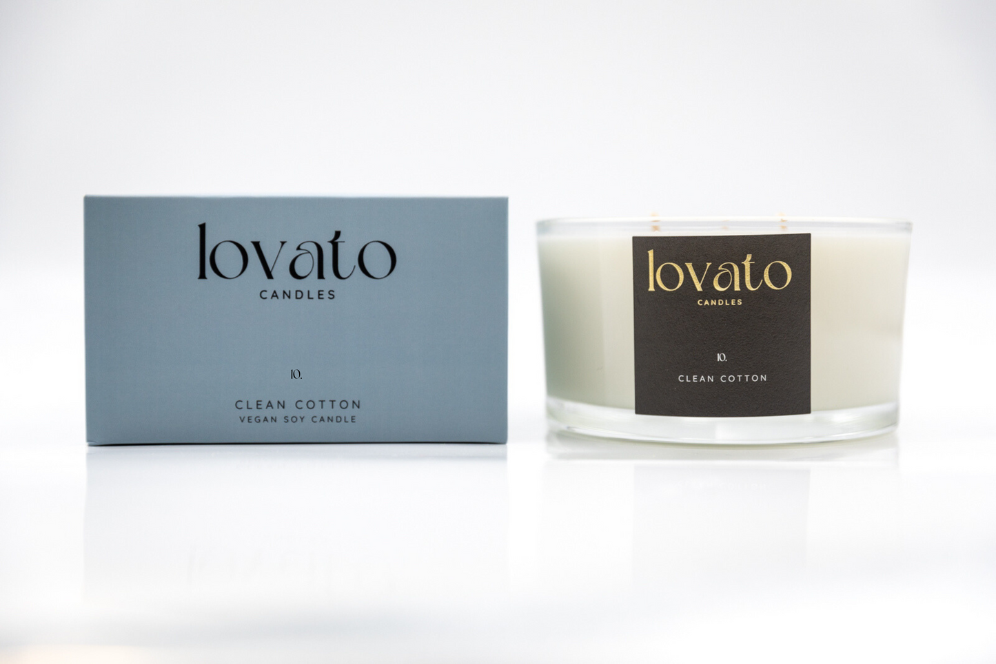 Luxury Scented Irish Soy 3-Wick Candle - Clean Cotton