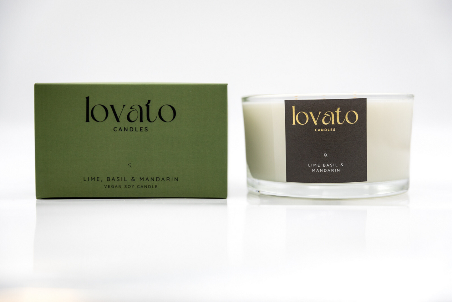 Luxury Scented Irish Soy 3-Wick Candle - Lime, Basil & Mandarin