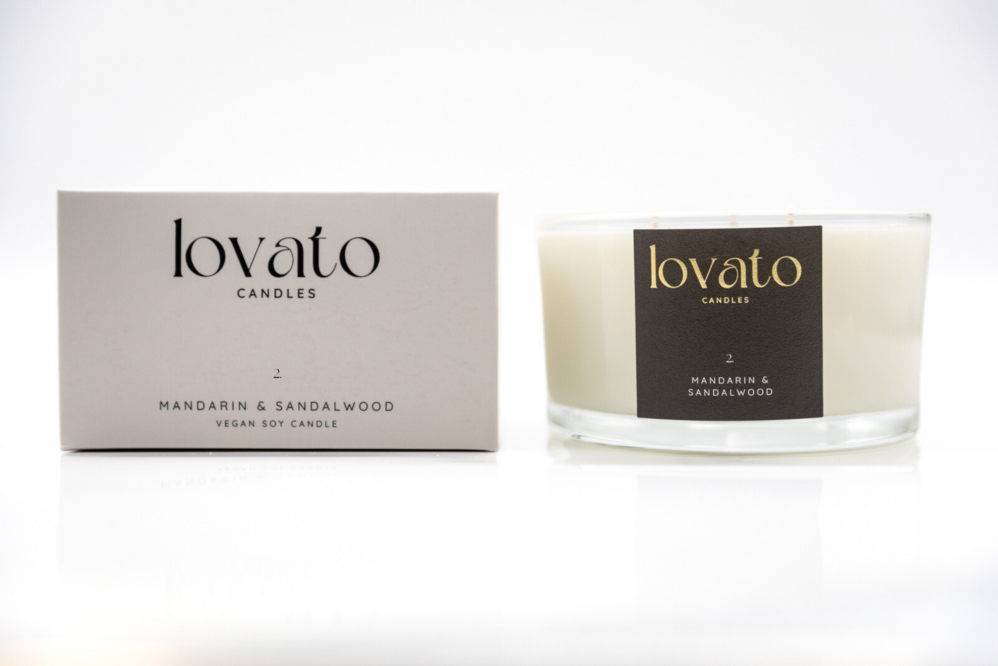 Luxury Scented Irish Soy 3-Wick Candle - Mandarin & Sandalwood