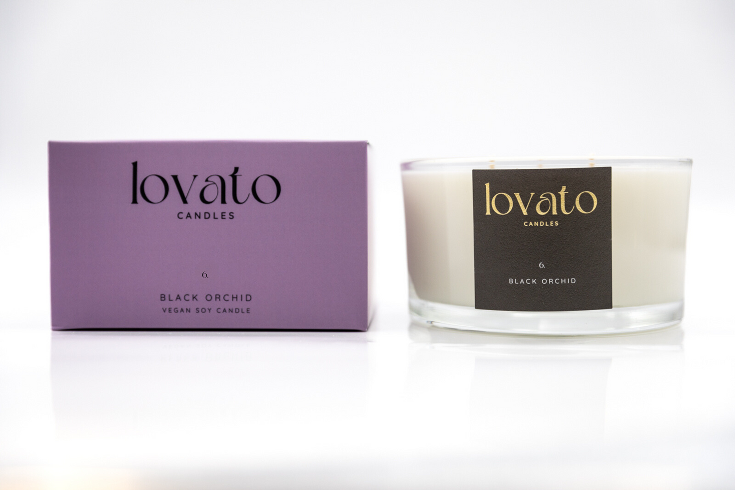 Luxury Scented Irish Soy 3-Wick Candle - Black Orchid