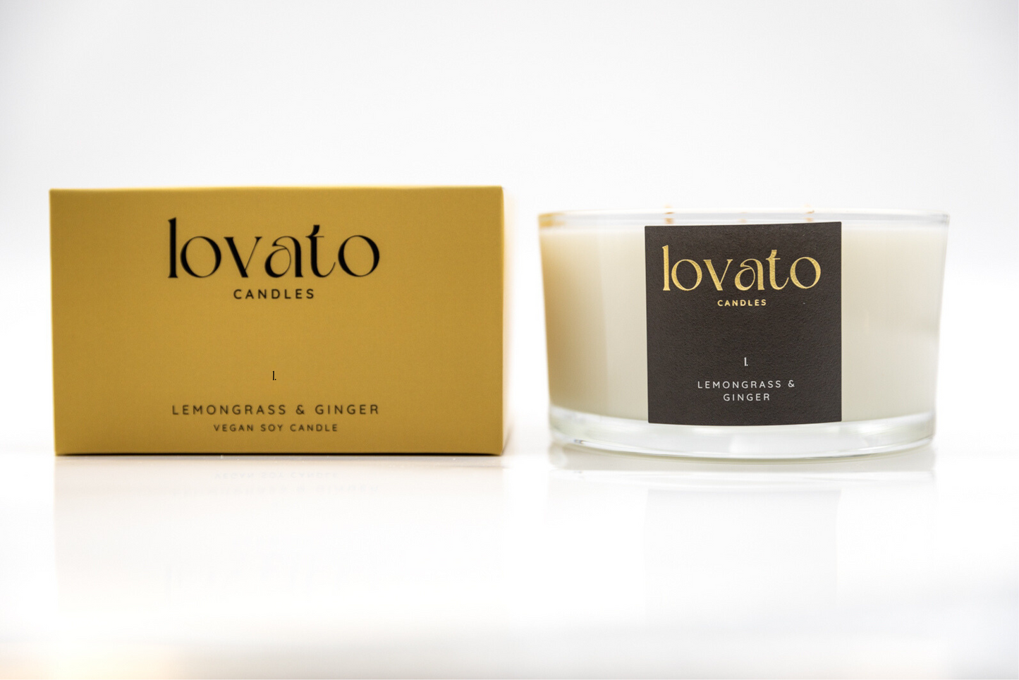Luxury Scented Irish Soy 3-Wick Candle - Lemongrass & Ginger