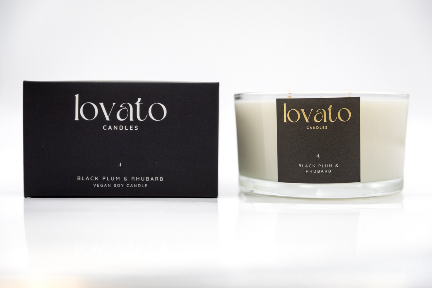 Luxury Scented Irish Soy 3-Wick Candle - Black Plum & Rhubarb