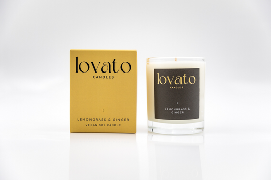 Luxury Scented Irish Soy Candle - Lemongrass & Ginger Medium 160g