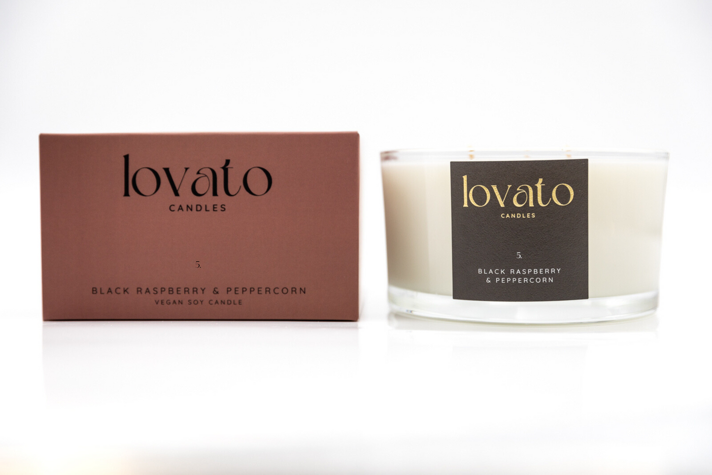 Luxury Scented Irish Soy 3-Wick Candle - Black Raspberry & Peppercorn