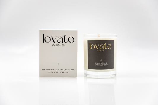 Luxury Scented Irish Soy Candle - Mandarin & Sandalwood Medium 160g