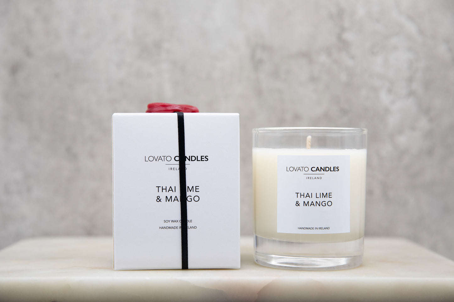 Clear Scented Candle with Luxury White Box - Thai Lime & Mango