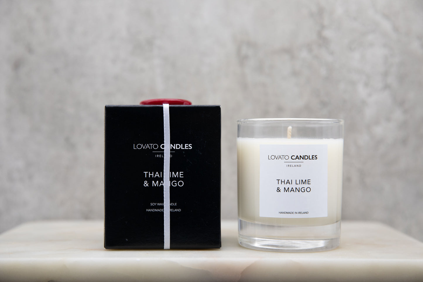 Clear Scented Candle with Luxury Black Box - Thai Lime & Mango