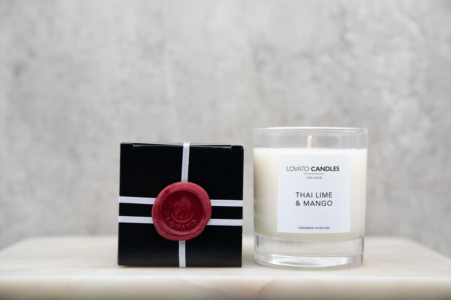 Clear Scented Candle with Luxury Black Box - Thai Lime & Mango