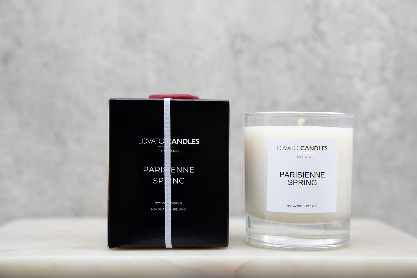 Clear Scented Candle with Luxury Black Box - Parisienne Spring