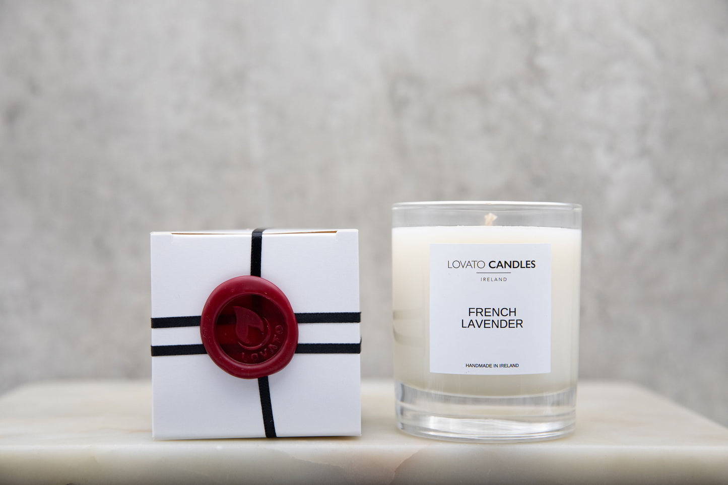 Clear Scented Candle with Luxury White Box - French Lavender