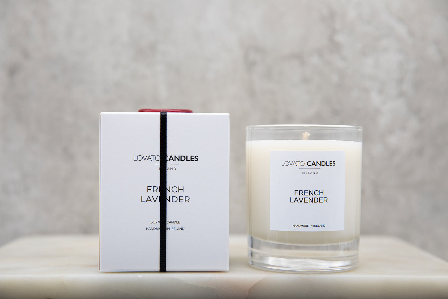 Clear Scented Candle with Luxury White Box - French Lavender