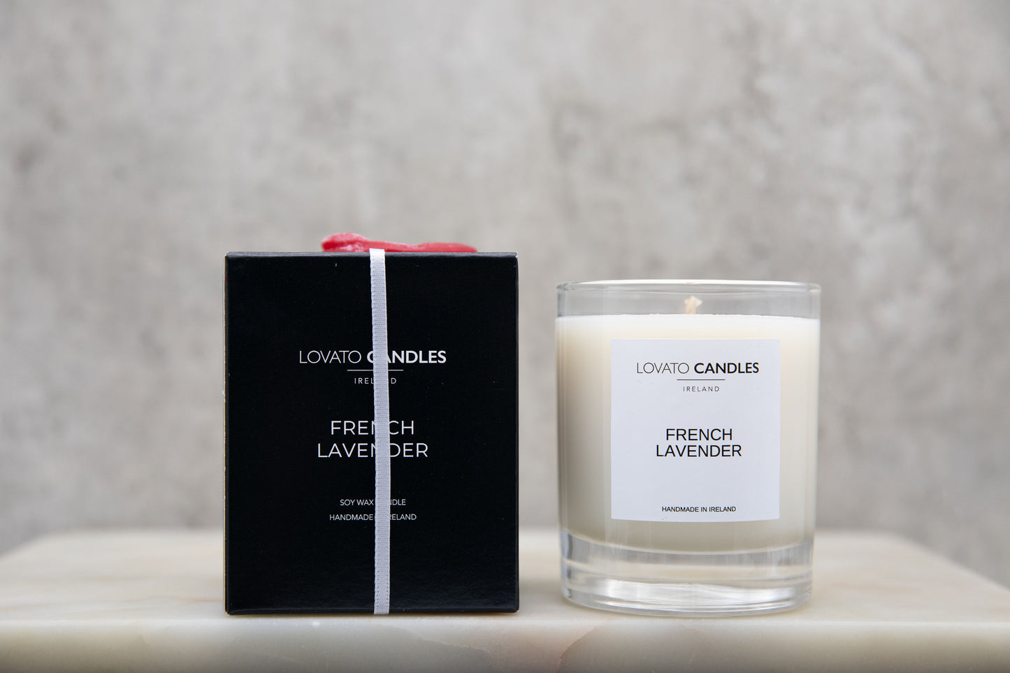 Clear Scented Candle with Luxury Black Box - French Lavender