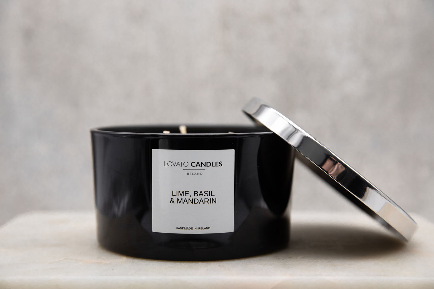 Black 3-Wick Candle - Lime, Basil & Mandarin