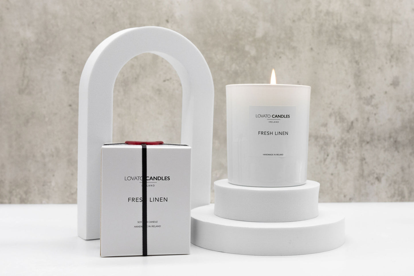 Clear Scented Candle with Luxury Black Box - Santorini Sunset