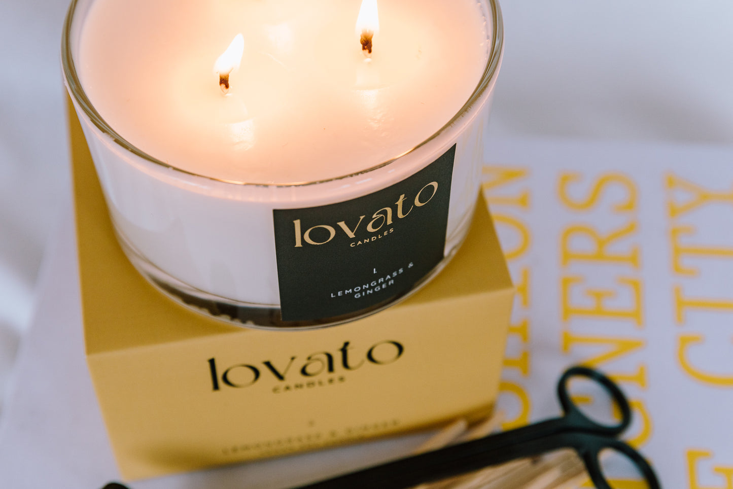 Luxury Scented Irish Soy 3-Wick Candle - Peony & Oud