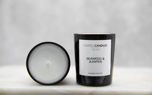 Black Votive Candle - Seaweed & Juniper