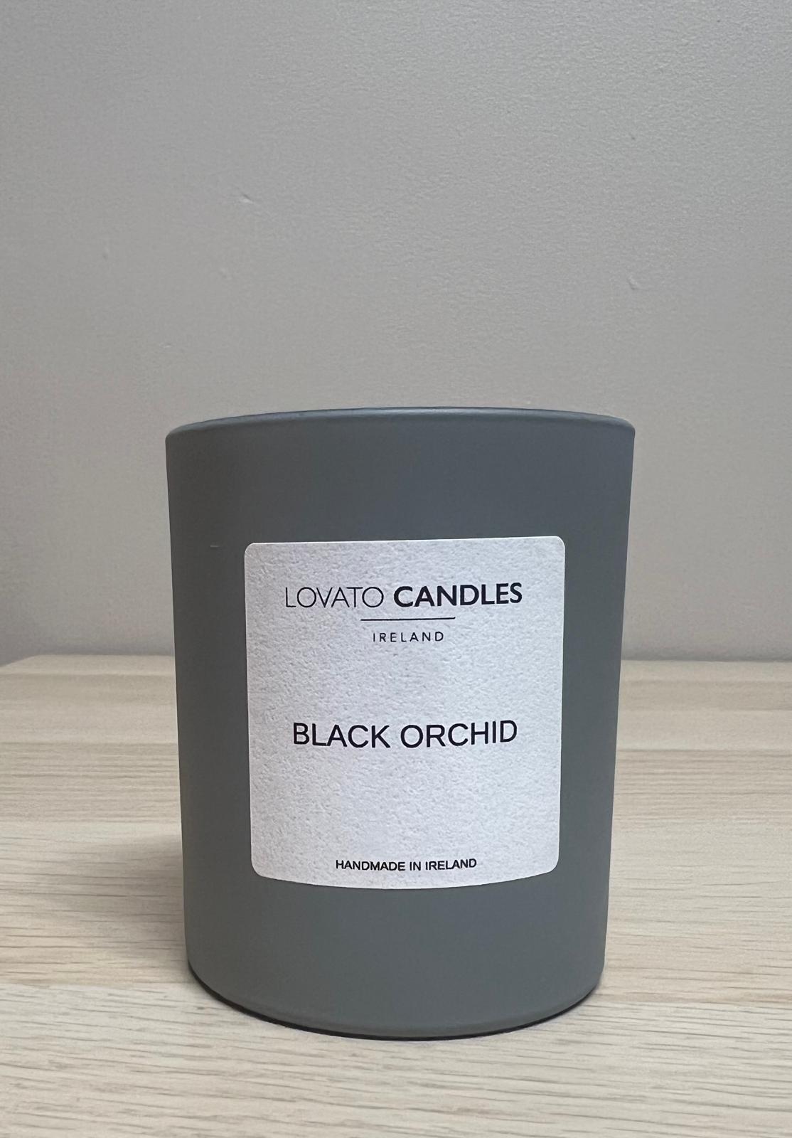 Luxury Grey Candle Black Orchid Lovato Candles