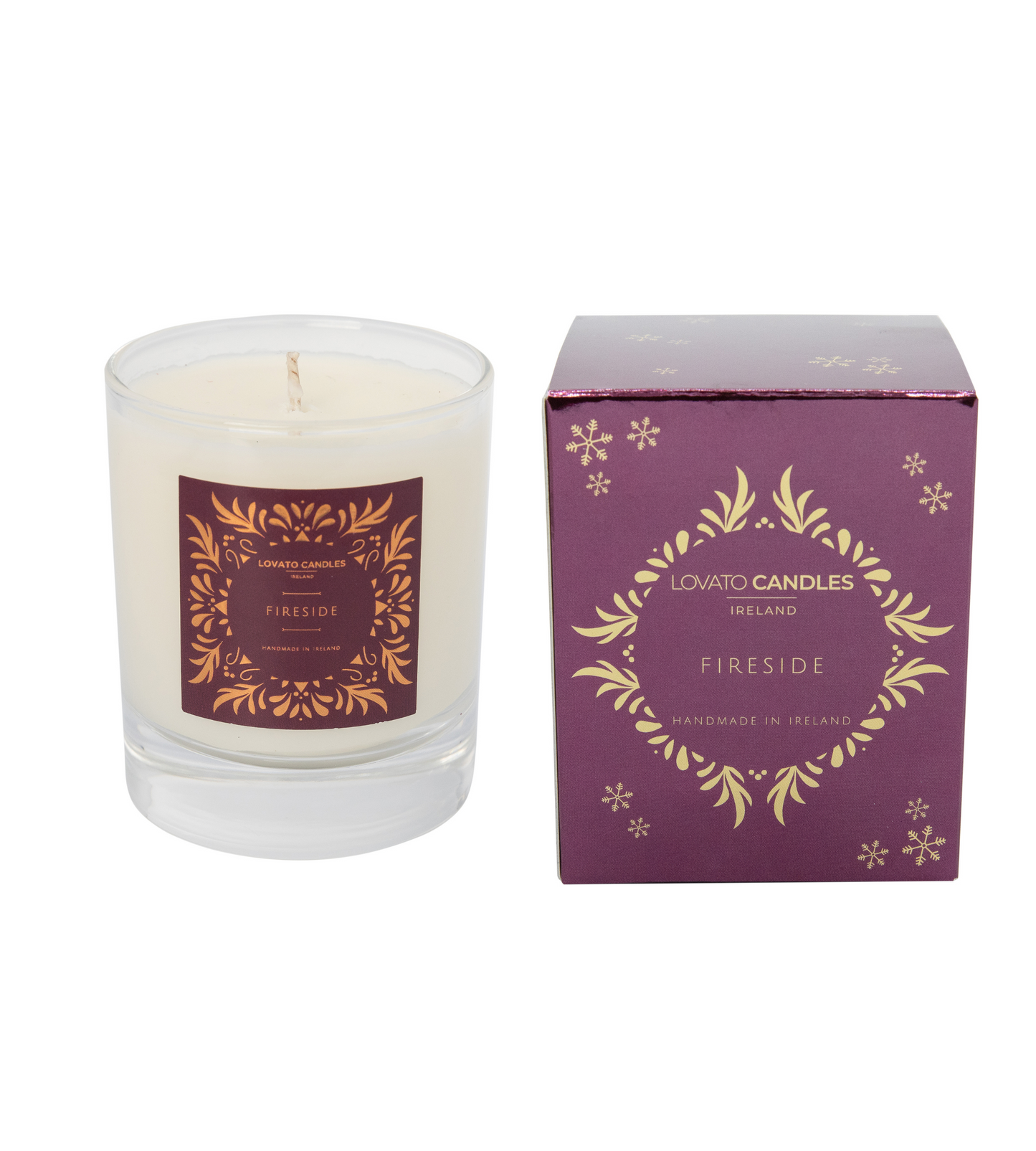 Clear Scented Candle with Luxury Box - Fireside