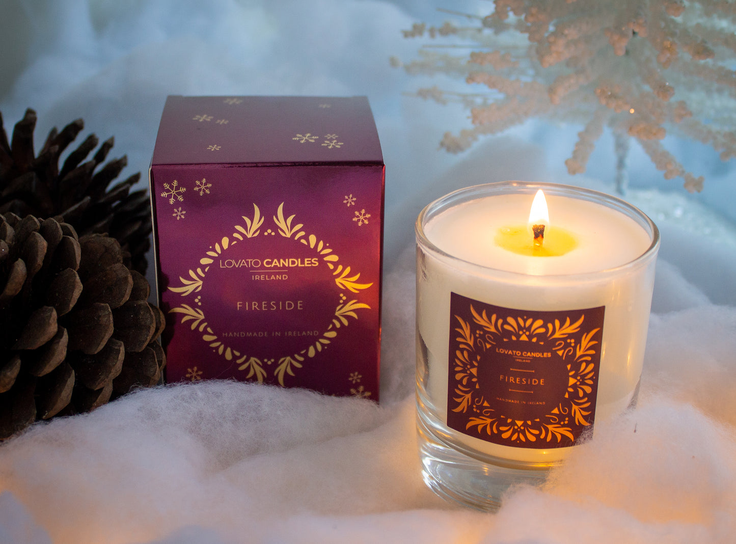 Clear Scented Candle with Luxury Box - Fireside