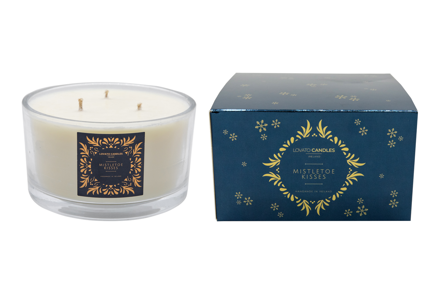 Clear 3-Wick Candle - Mistletoe Kisses