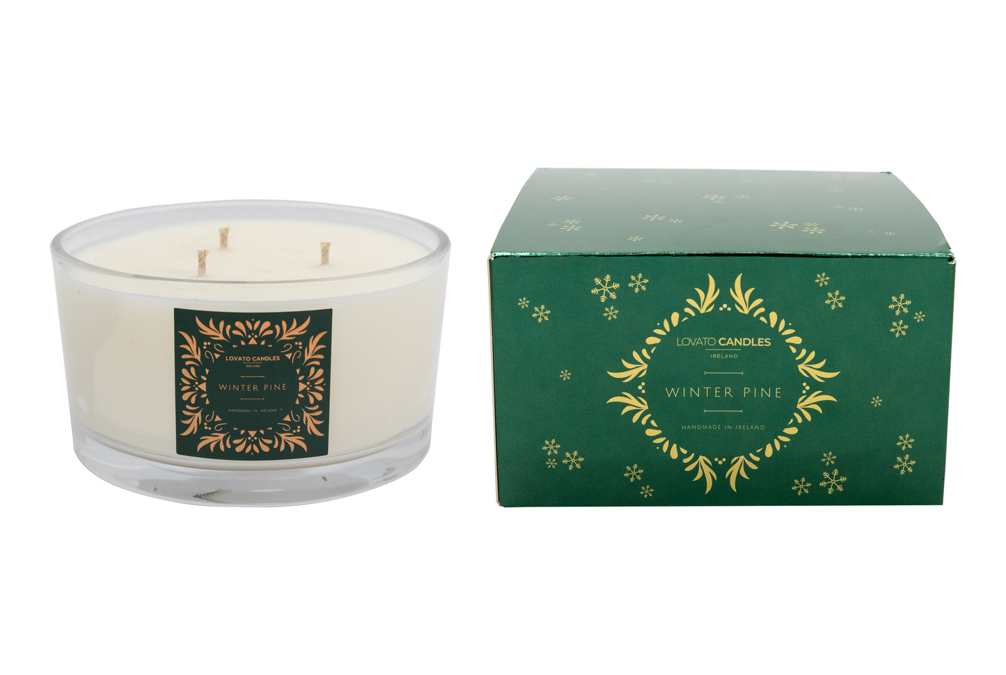 Clear 3-Wick Candle - Winter Pine