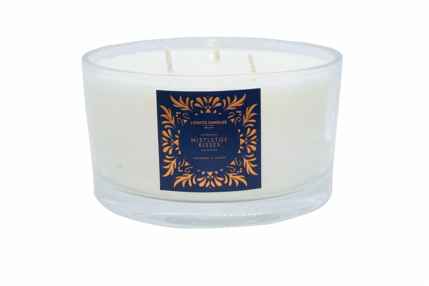 Clear 3-Wick Candle - Mistletoe Kisses