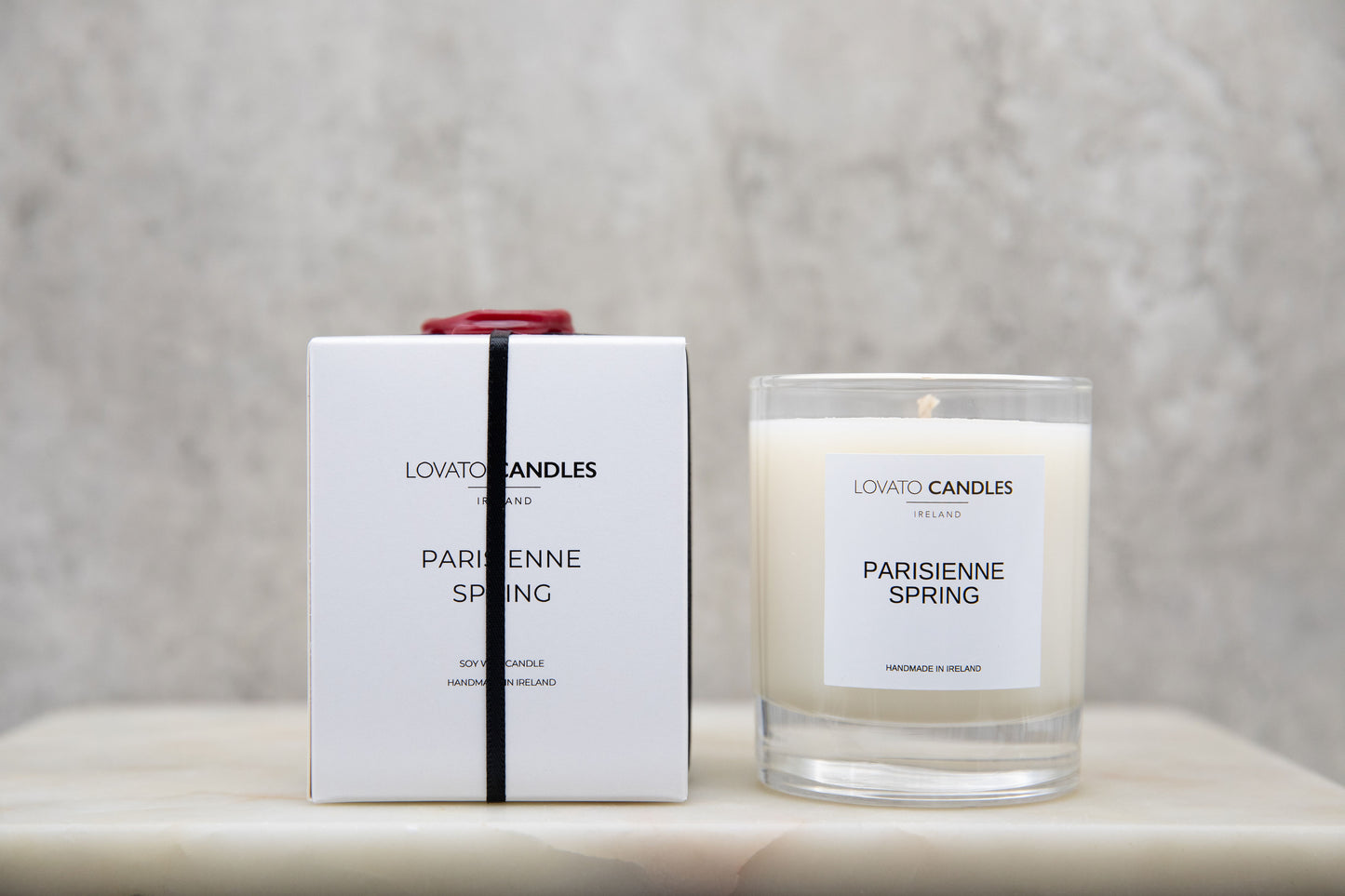 Clear Scented Candle with Luxury White Box - Parisienne Spring