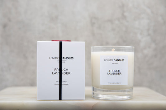 Clear Scented Candle with Luxury White Box - French Lavender