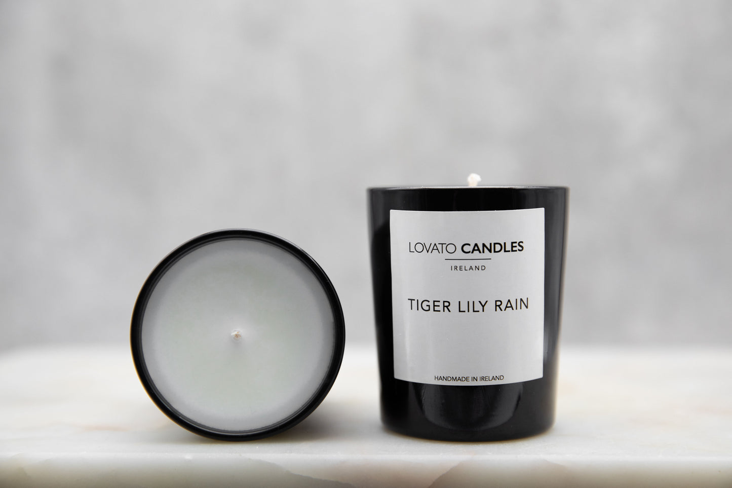 Black Votive Candle - Tiger Lily Rain