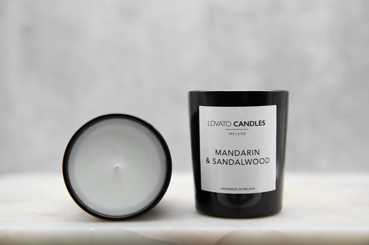 Black Votive Candle - Mandarin & Sandalwood