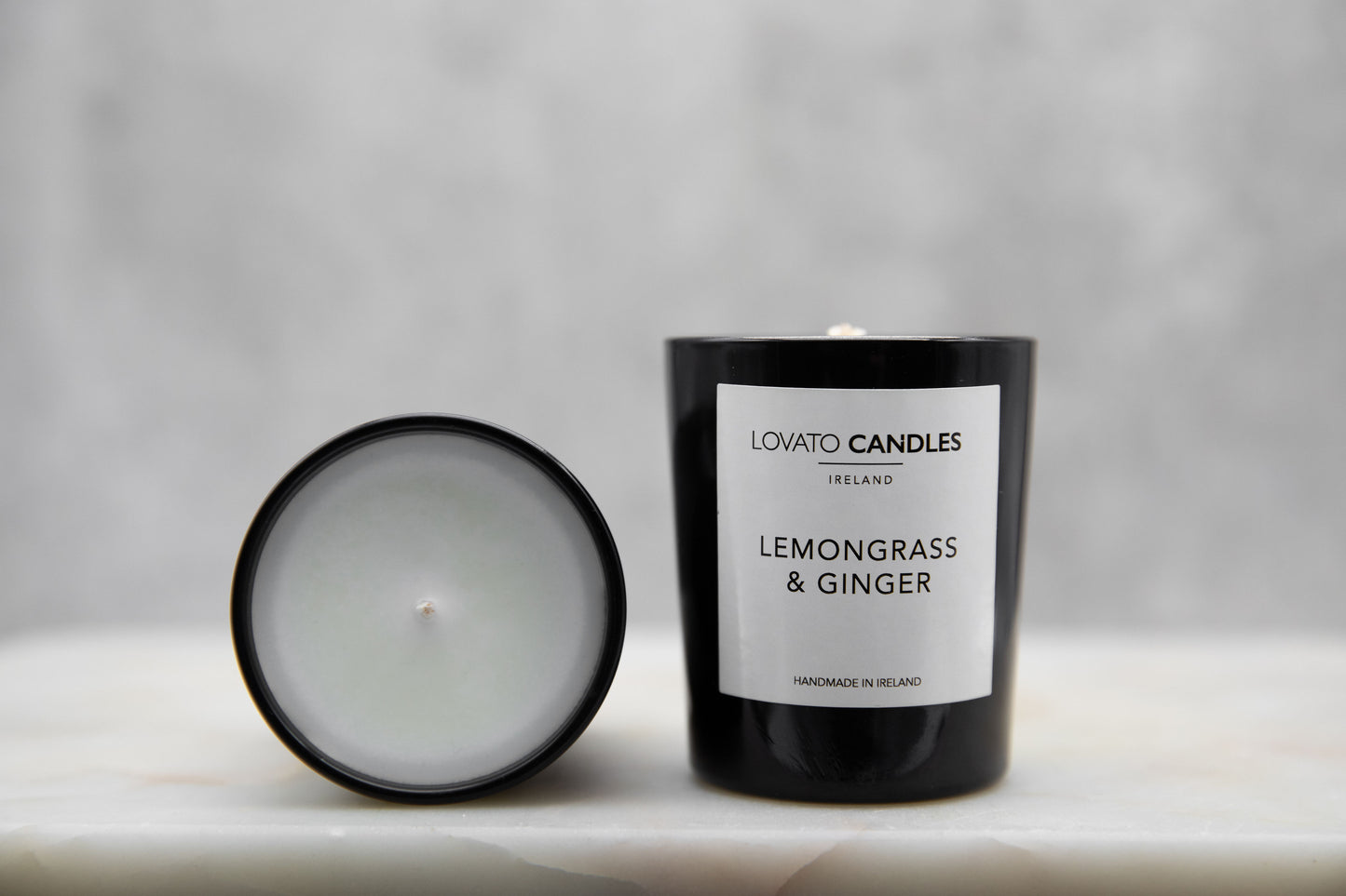 Black Votive Candle - Lemongrass & Ginger