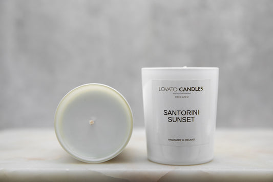 White Votive Candle - Santorini Sunset