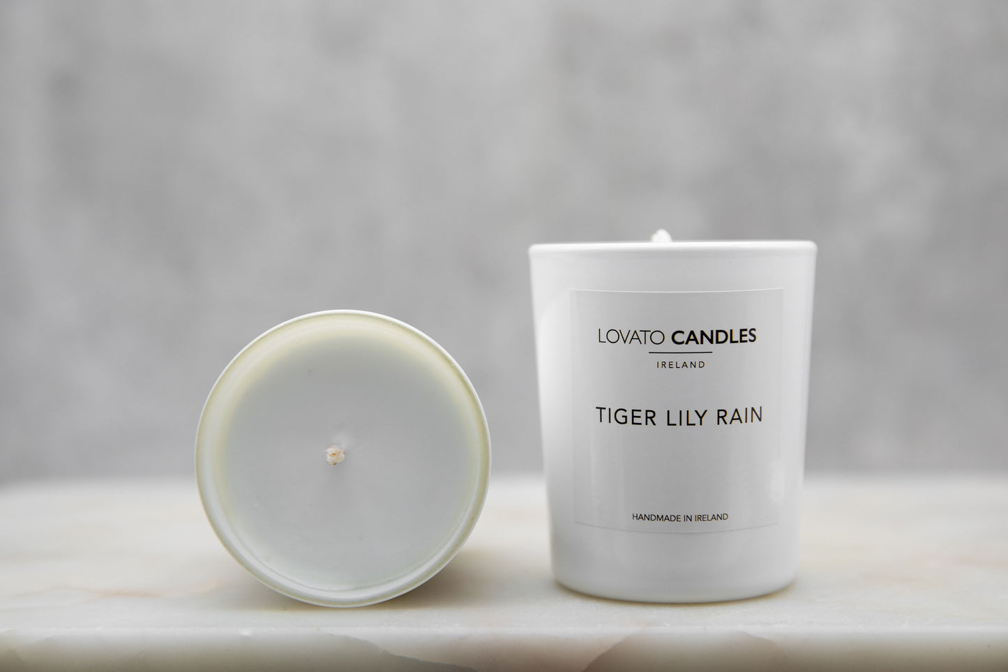 White Votive Candle - Tiger Lily Rain