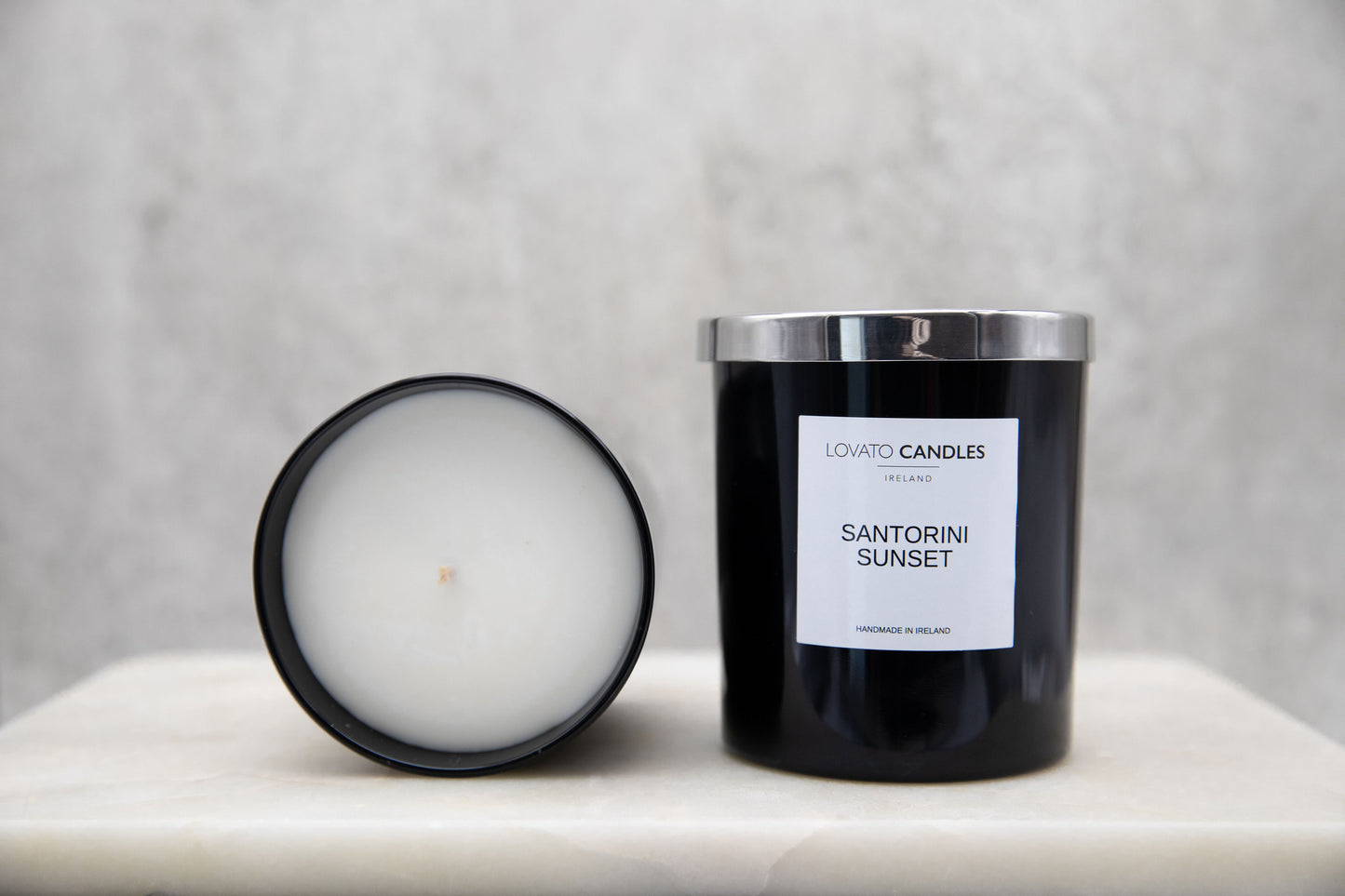 Luxury Black Candle - Santorini Sunset