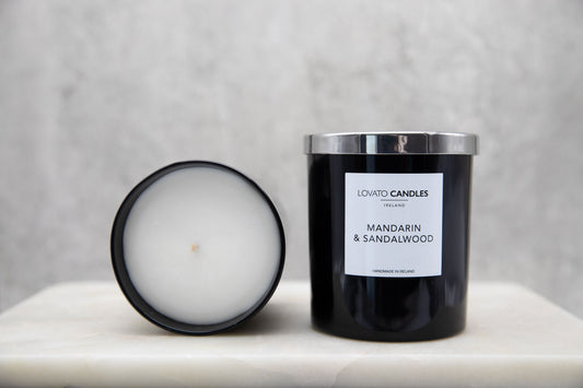 Luxury Black Candle - Mandarin & Sandalwood
