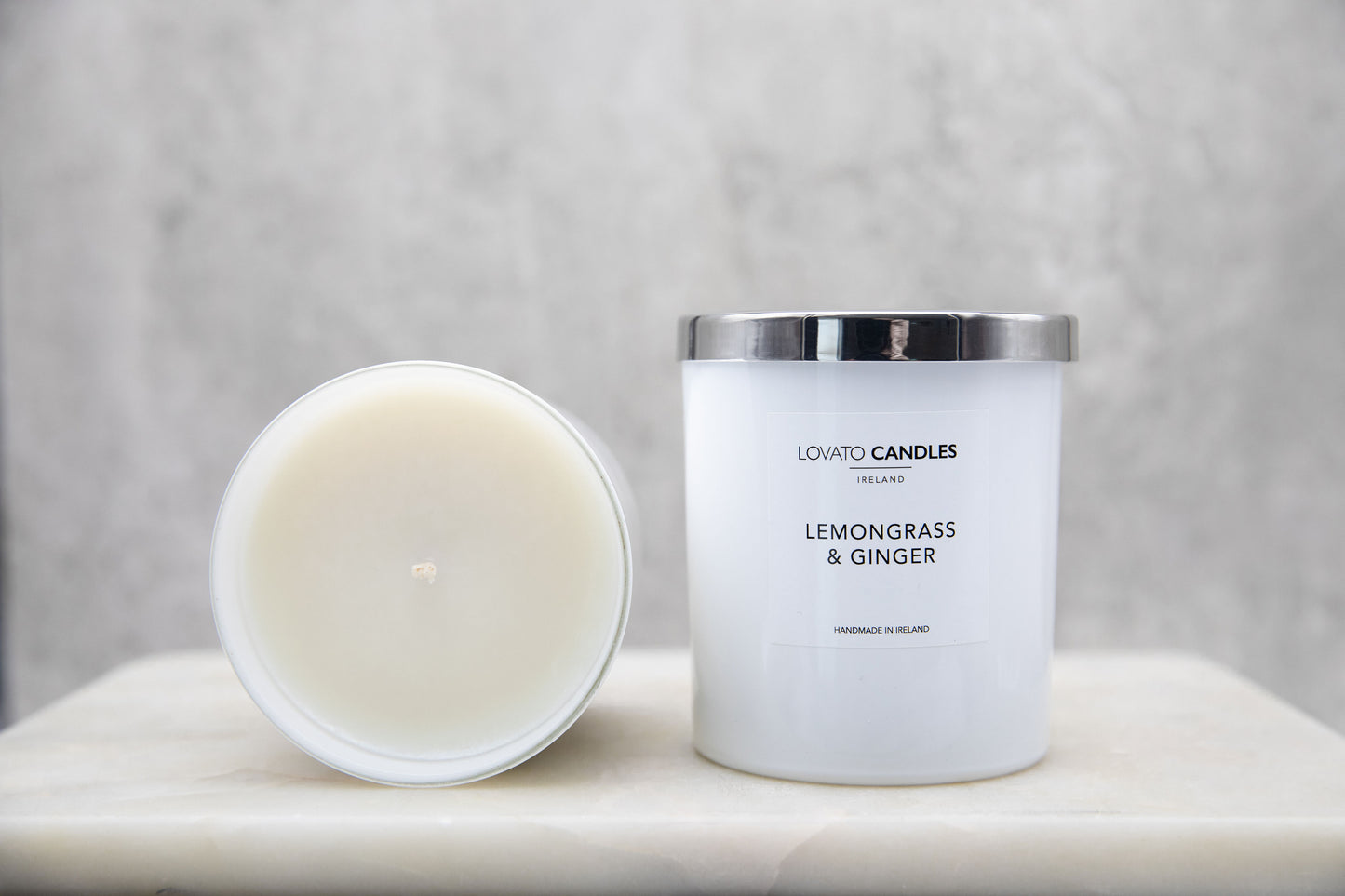Luxury White Candle - Lemongrass & Ginger