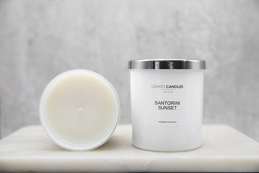 Luxury White Candle - Santorini Sunset