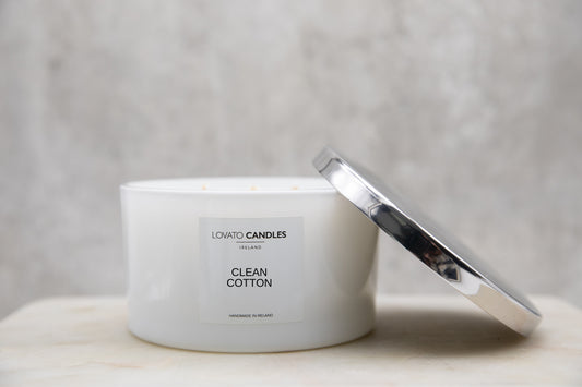 White 3-Wick Candle - Clean Cotton