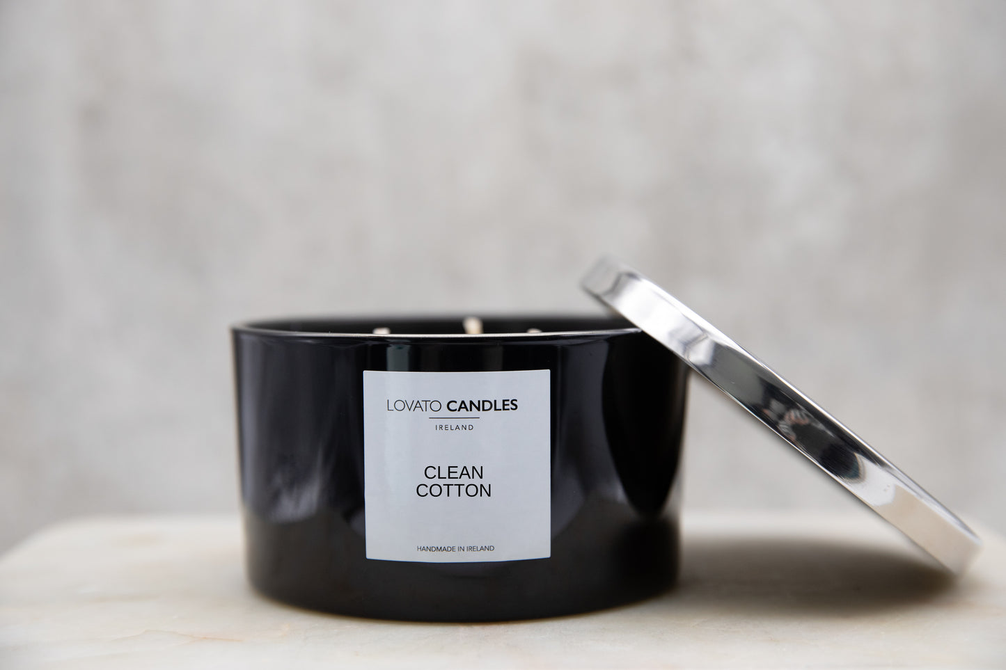 Black 3-Wick Candle - Clean Cotton
