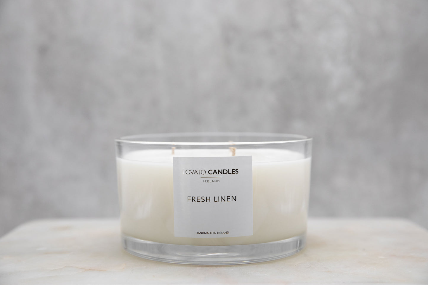 Clear 3-Wick Candle - Fresh Linen