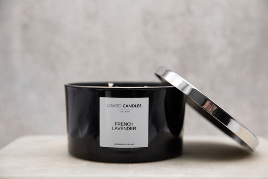 Black 3-Wick Candle - French Lavender