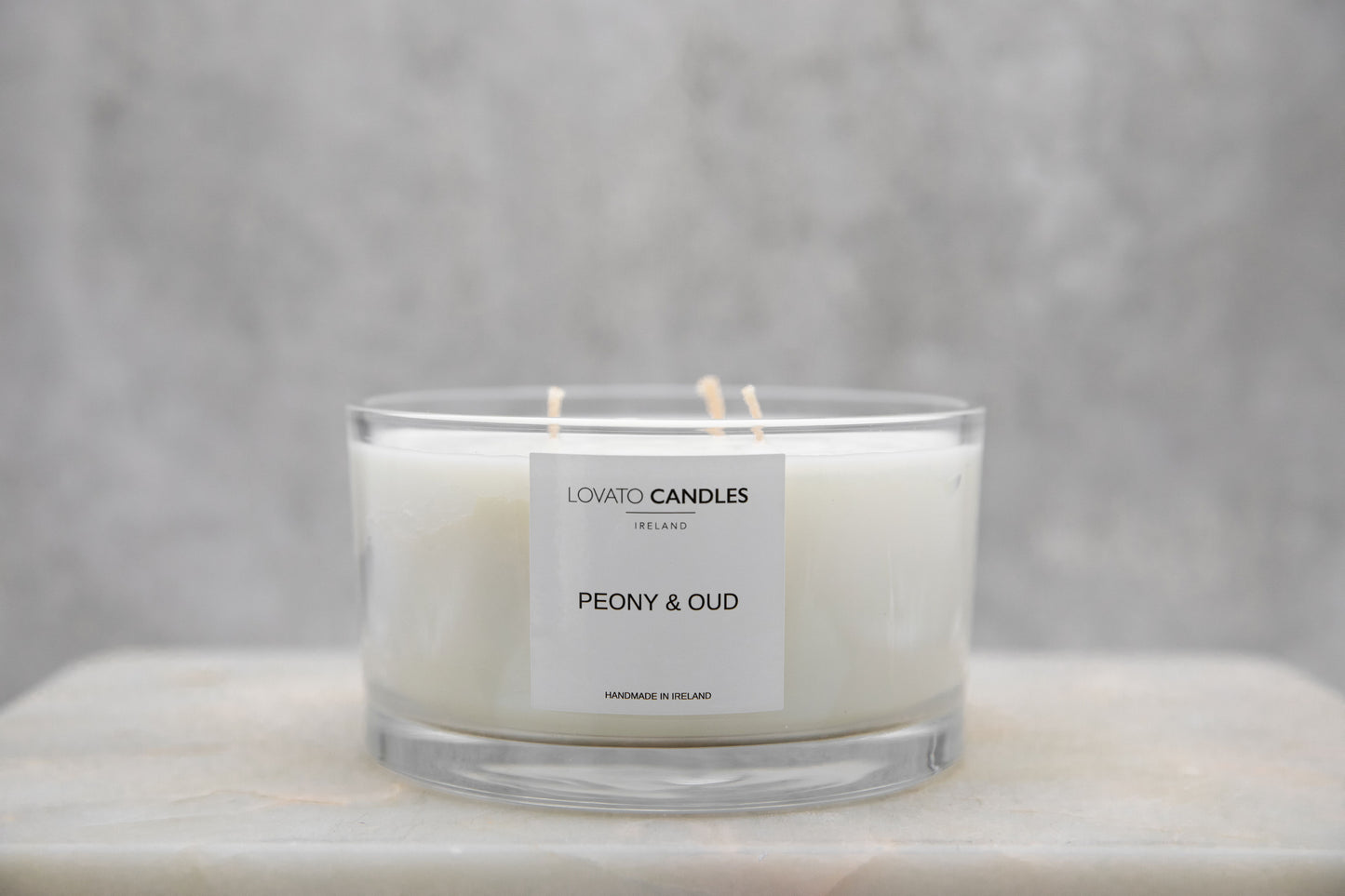 Clear 3-Wick Candle - Peony & Oud