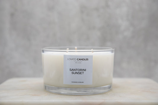 Clear 3-Wick Candle - Santorini Sunset