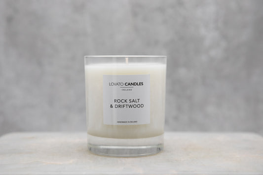 Luxury Clear Candle - Rock Salt & Driftwood