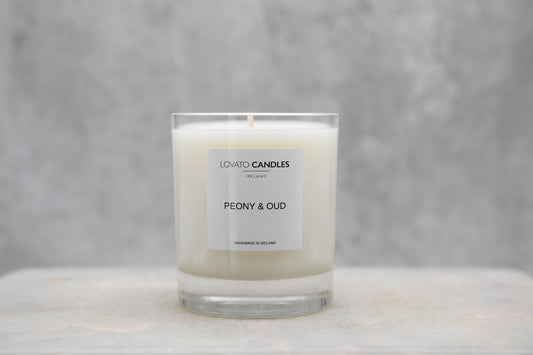 Luxury Clear Candle - Peony & Oud