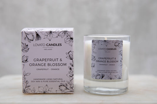 Natural Clear Scented Candle with Luxury Box - Grapefruit & Orange Blossom