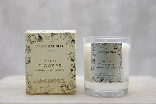 Natural Clear Scented Candle with Luxury Box - Wild Flowers