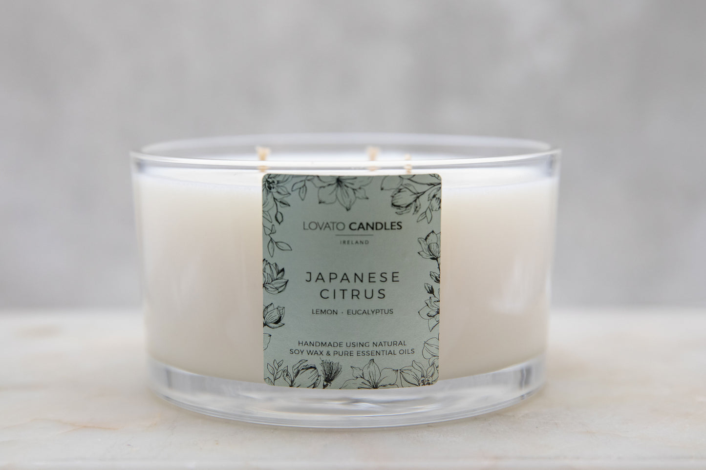 Natural Clear 3-Wick Candle with Luxury Box - Japanese Citrus