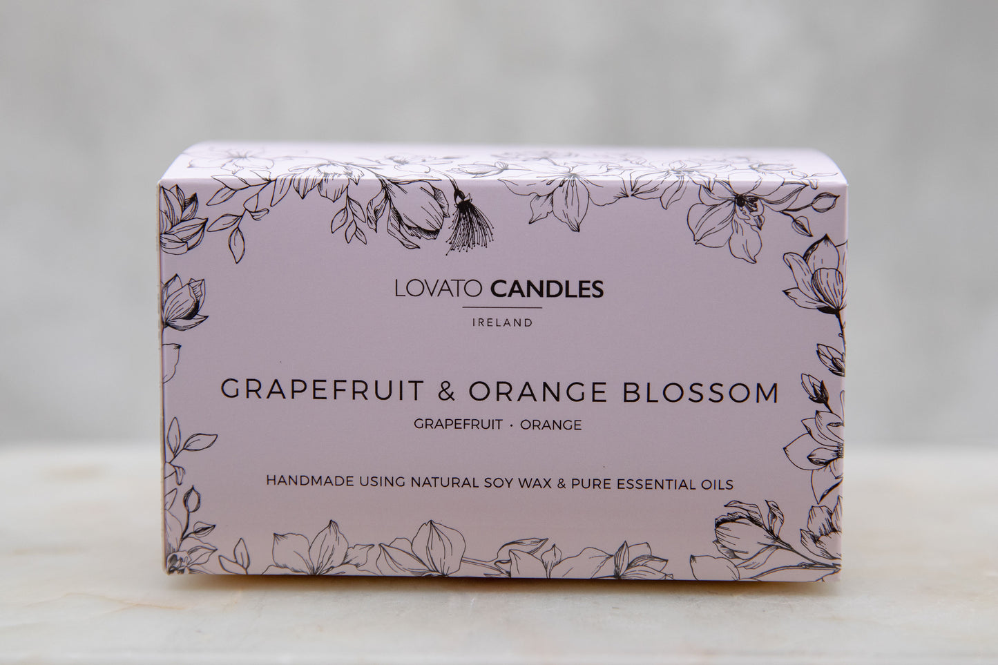 Natural Clear 3-Wick Candle with Luxury Box - Grapefruit & Orange Blossom