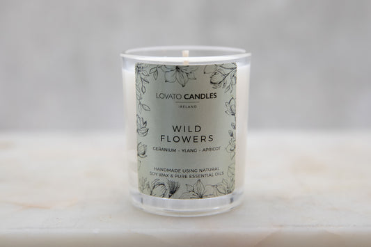 Natural Clear Votive Candle - Wild Flowers